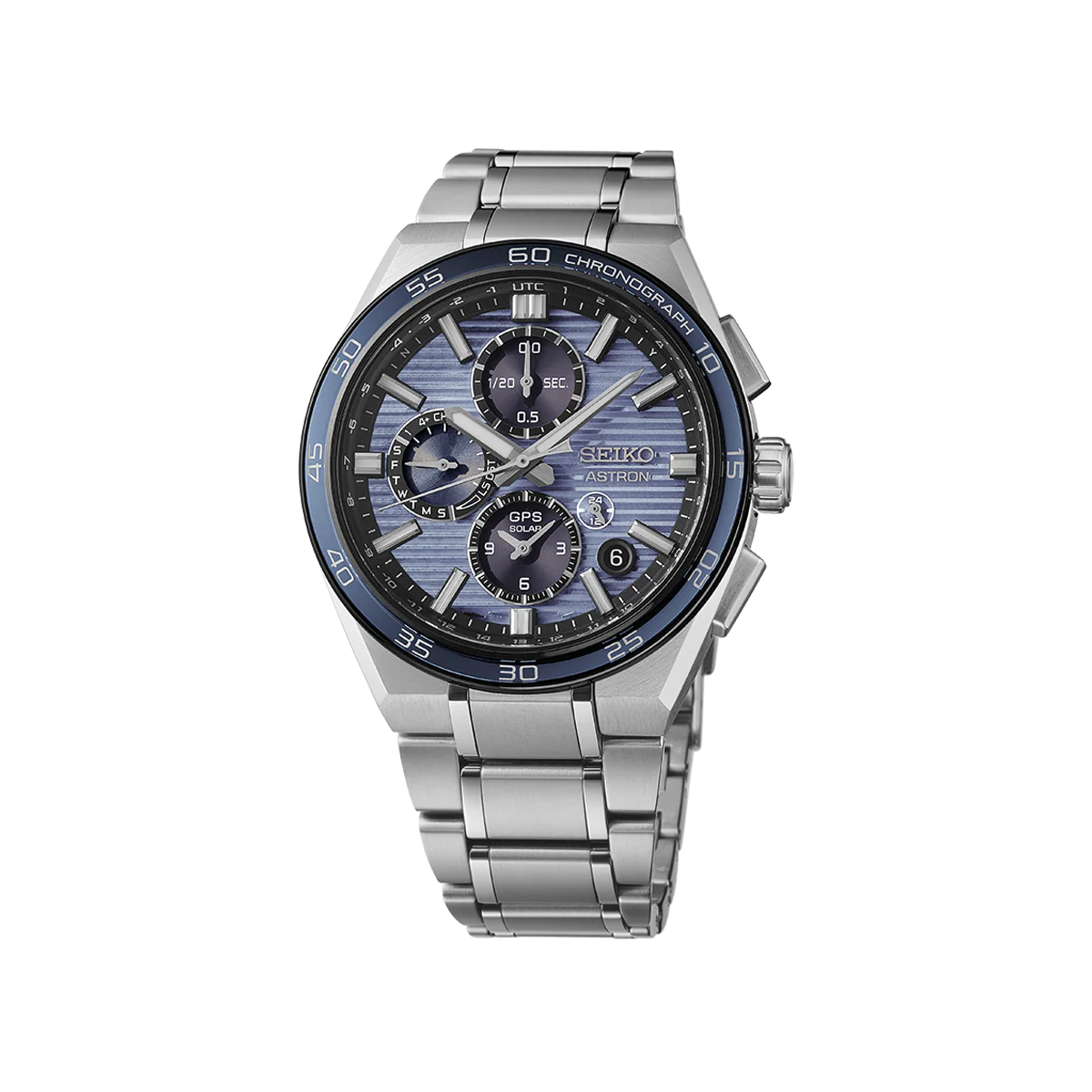 Astron GPS Solar Dual-Time Chronograph in Slate Blue - SSH175J1