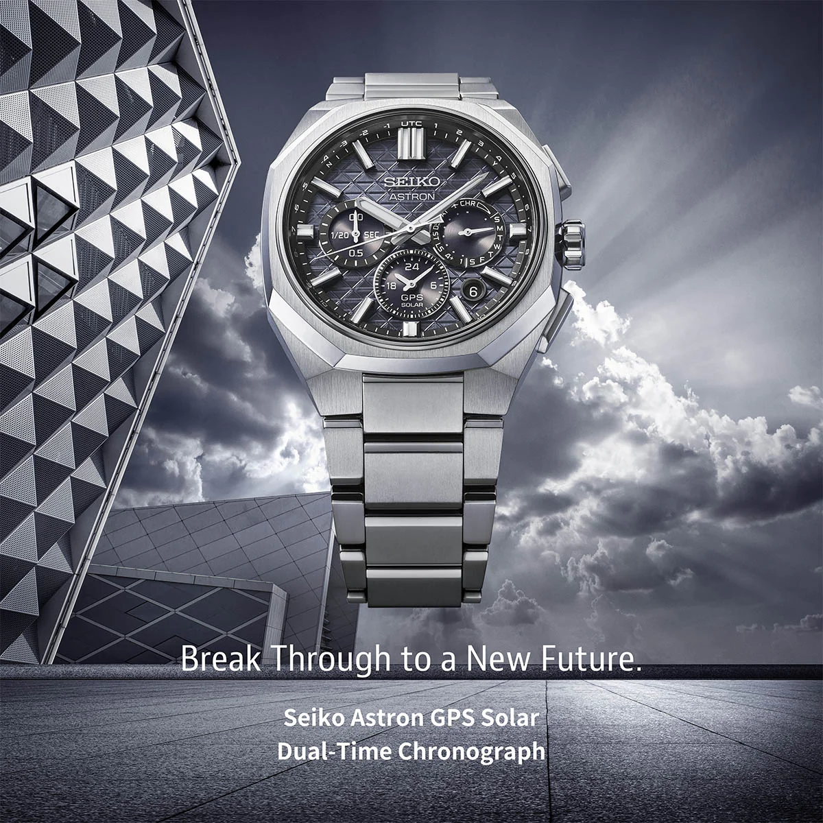 Astron GPS Solar Dual-Time Chronograph in Titanium - HAB002J1 - Image 4