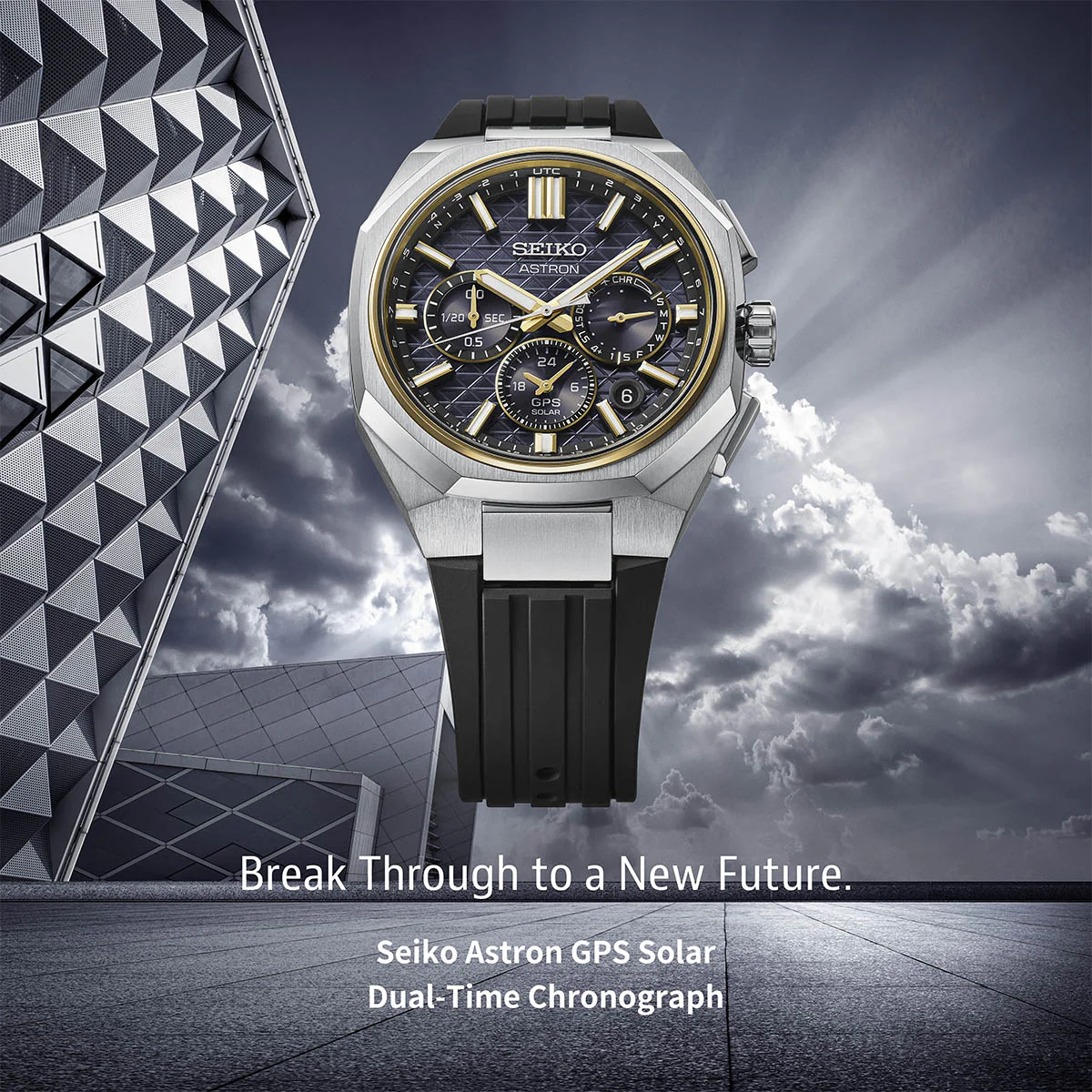 Astron GPS Solar Dual-Time Chronograph in Titanium - HAB003J1 - Image 3